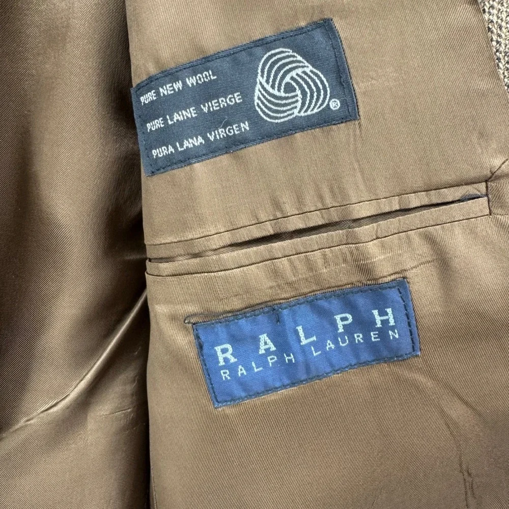 Ralph Lauren Blazer Mens 40R Brown Wool 2-Button Textured Sport Coat Canada Made